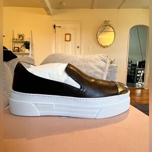 Miu Miu Leather Platform Sneakers NWT